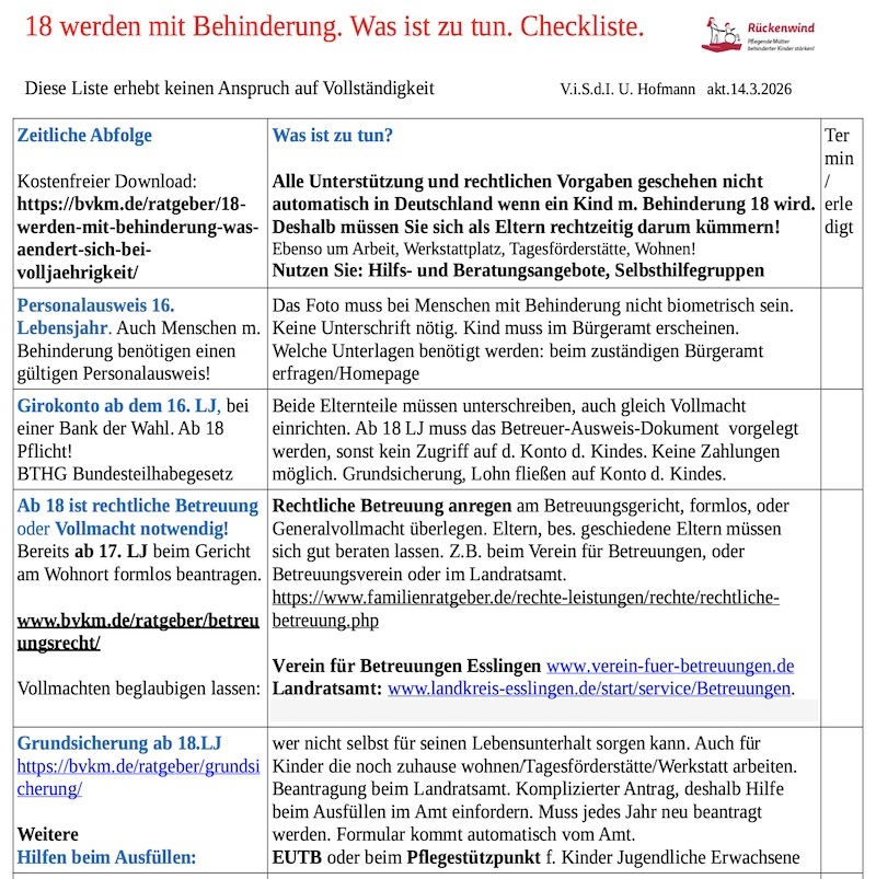 Checkliste 18